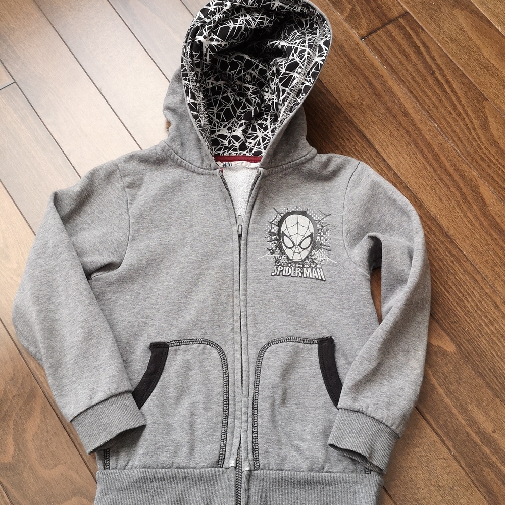 H&M Spiderman Boys hooded jacket size 4-6